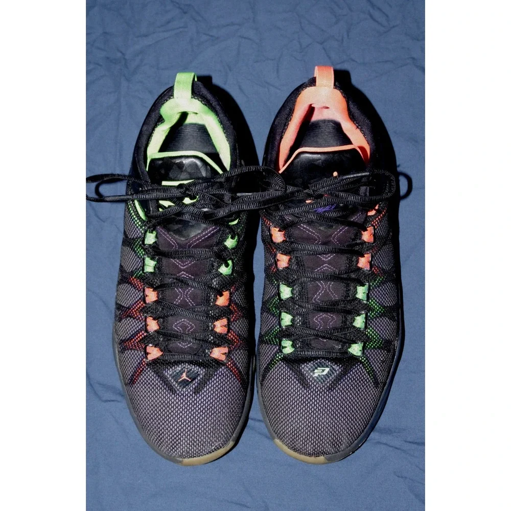 Jordan CP3 VIII Size 8 AE BG GUC Black Purple Electric Green Crimson‎